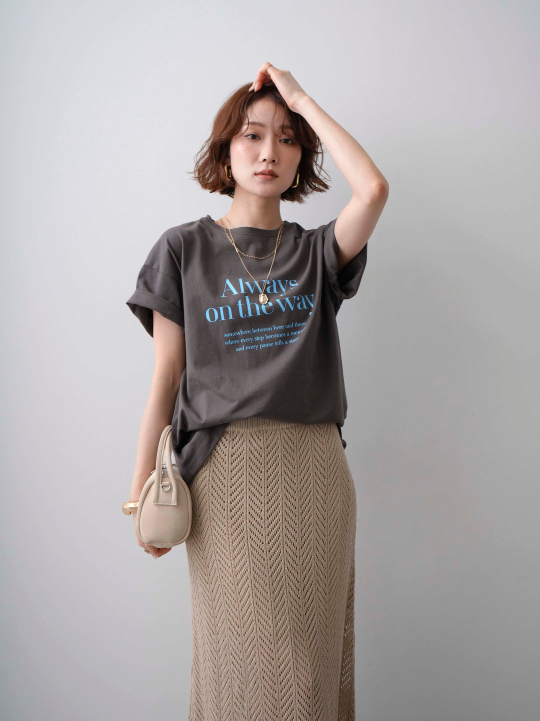 [SET]ラバープリントロゴTEE+選べるアクセセット(2set)