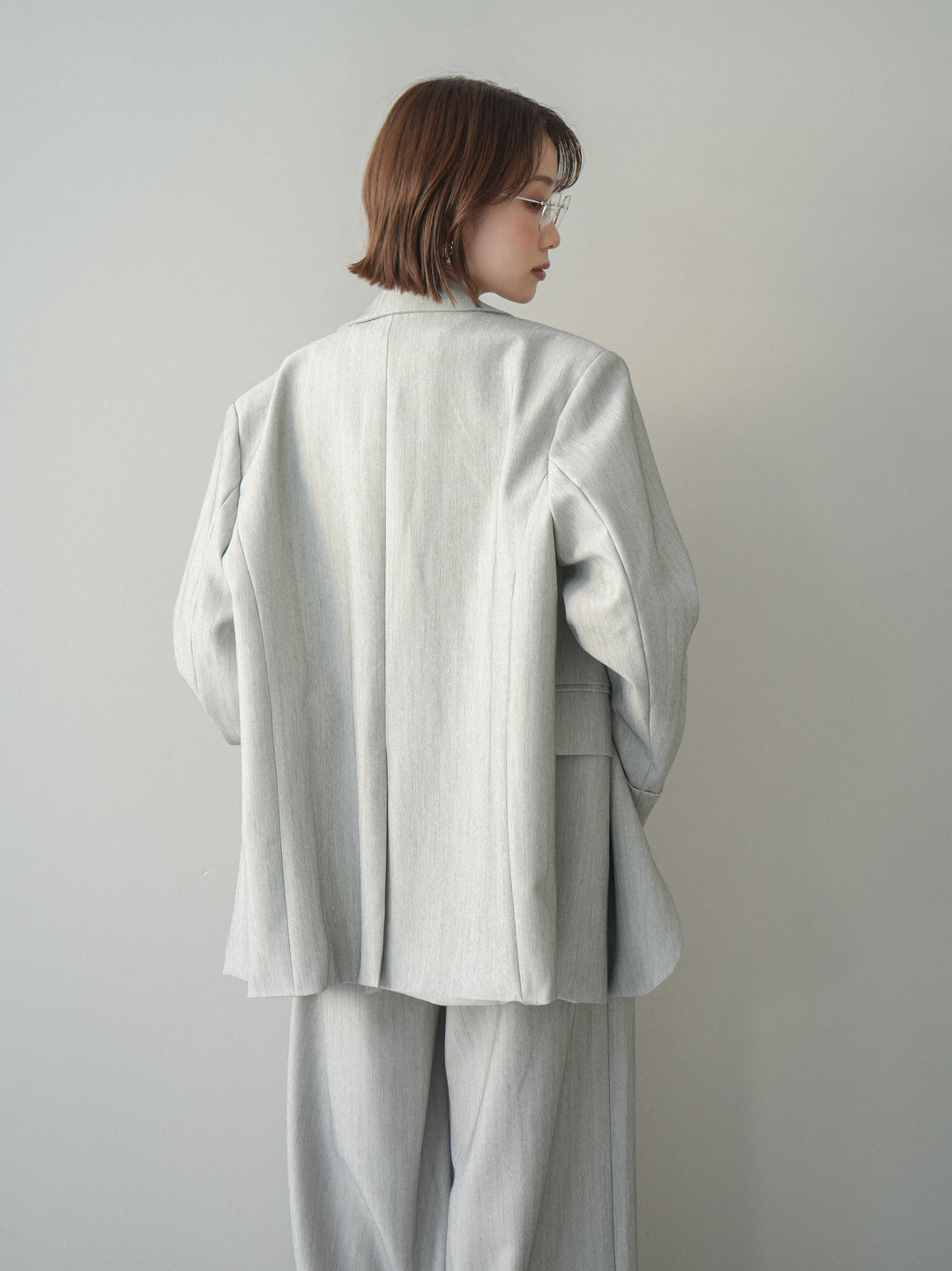 [予約]ダブルボタンヘリンボーンジャケット/lightgray