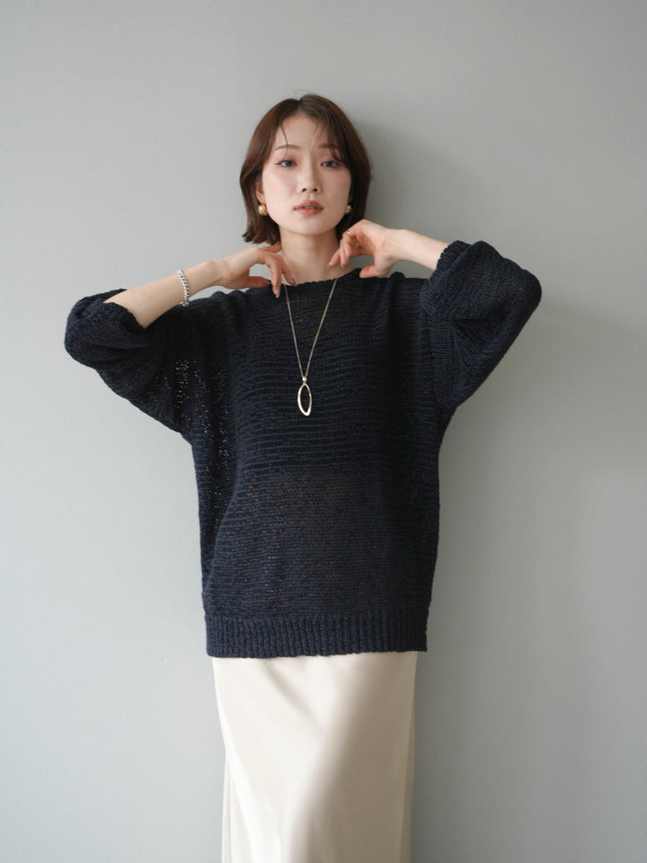 [予約]ローゲージルーズニット/black