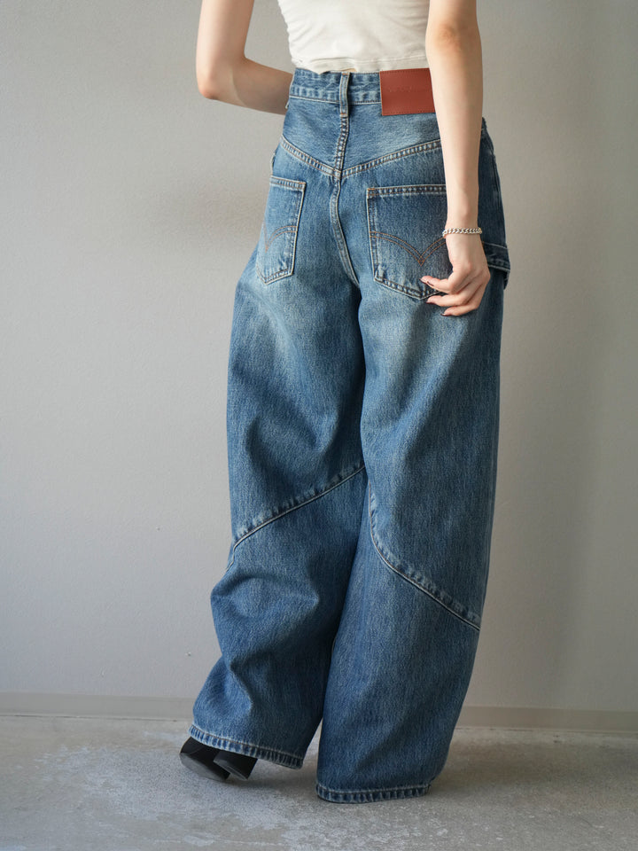 [予約]ペインターカーブデニムパンツ/ブルー