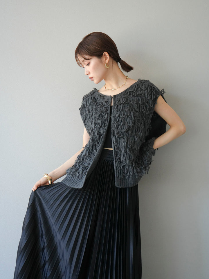 [予約]ループデザインベスト/チャコール