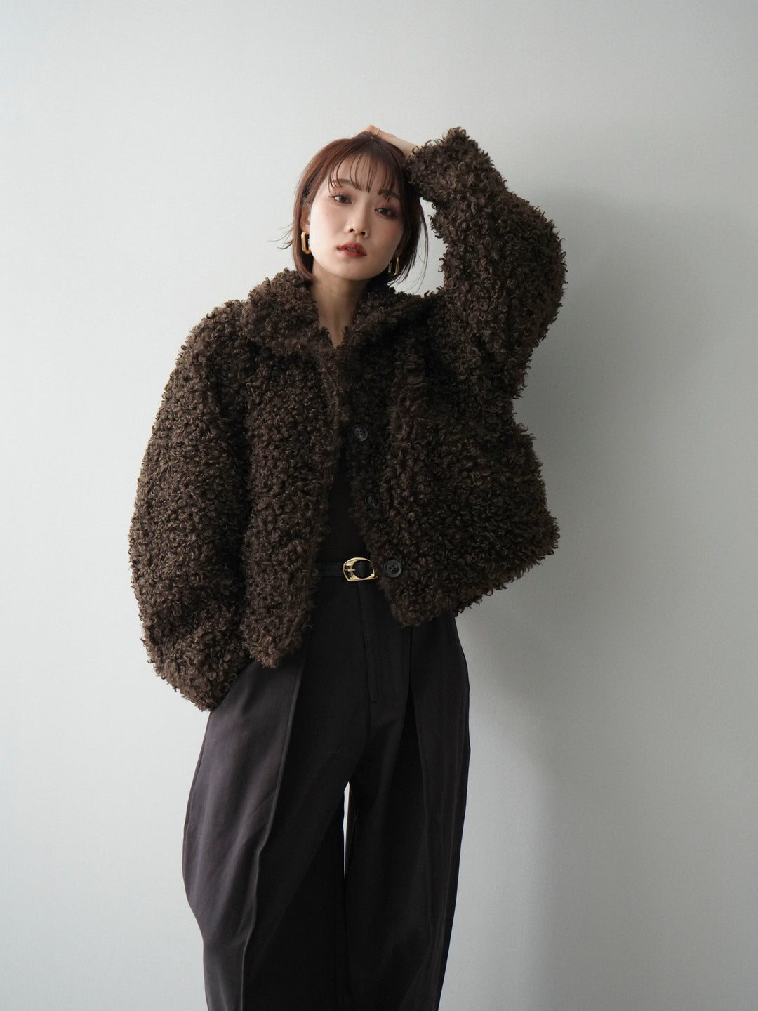 [SET]プードルファーミドルスタンドブルゾン+選べるアクセセット(2set)