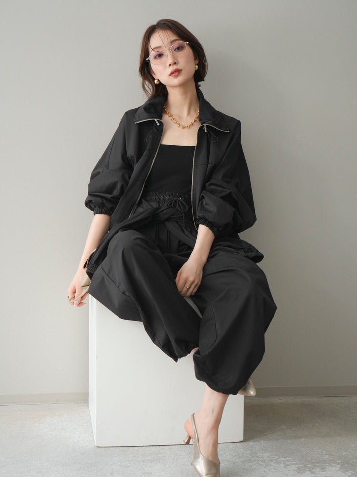 [予約]ビッグポケットコットンナイロンジップブルゾン/black