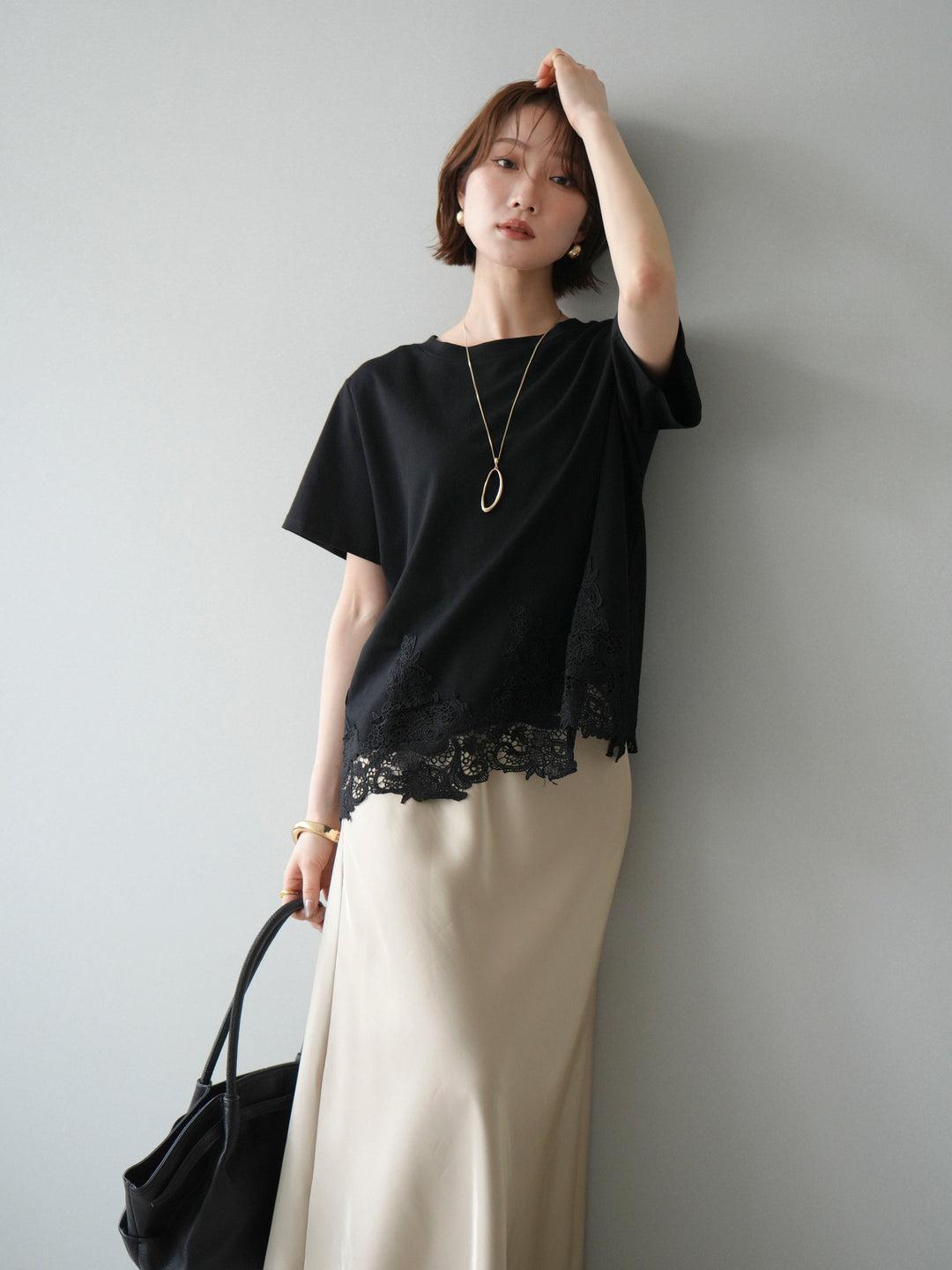 [予約]レースコンビボックスTEE/black