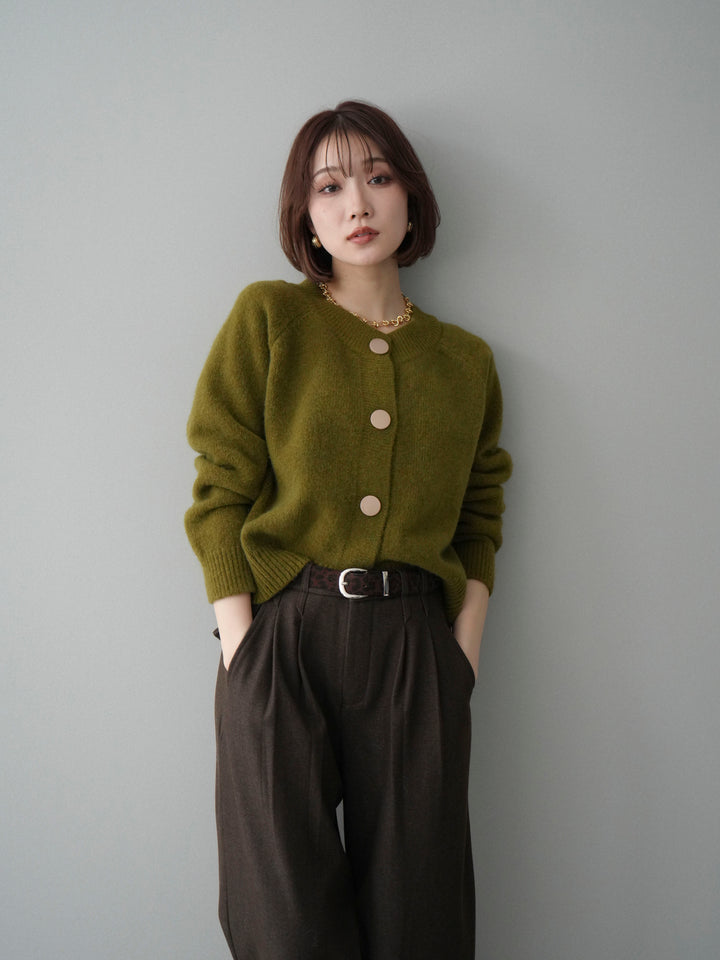 [SET]BIGボタンニットカーディガン+選べるアクセセット(2set)