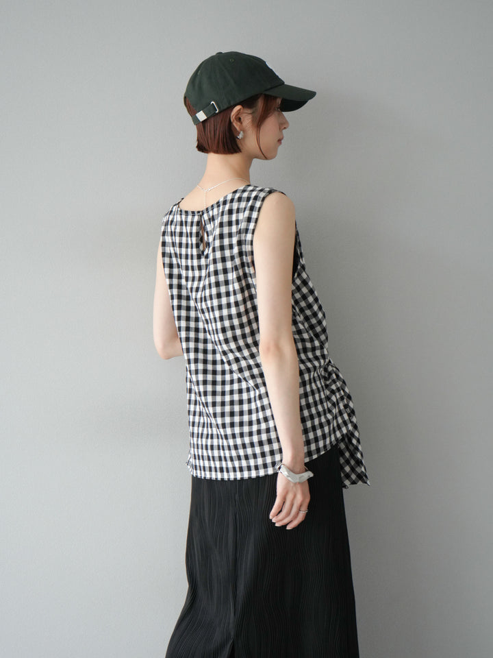 [SET] 前裹式無袖上衣+波浪滾邊緊身裙（2套）