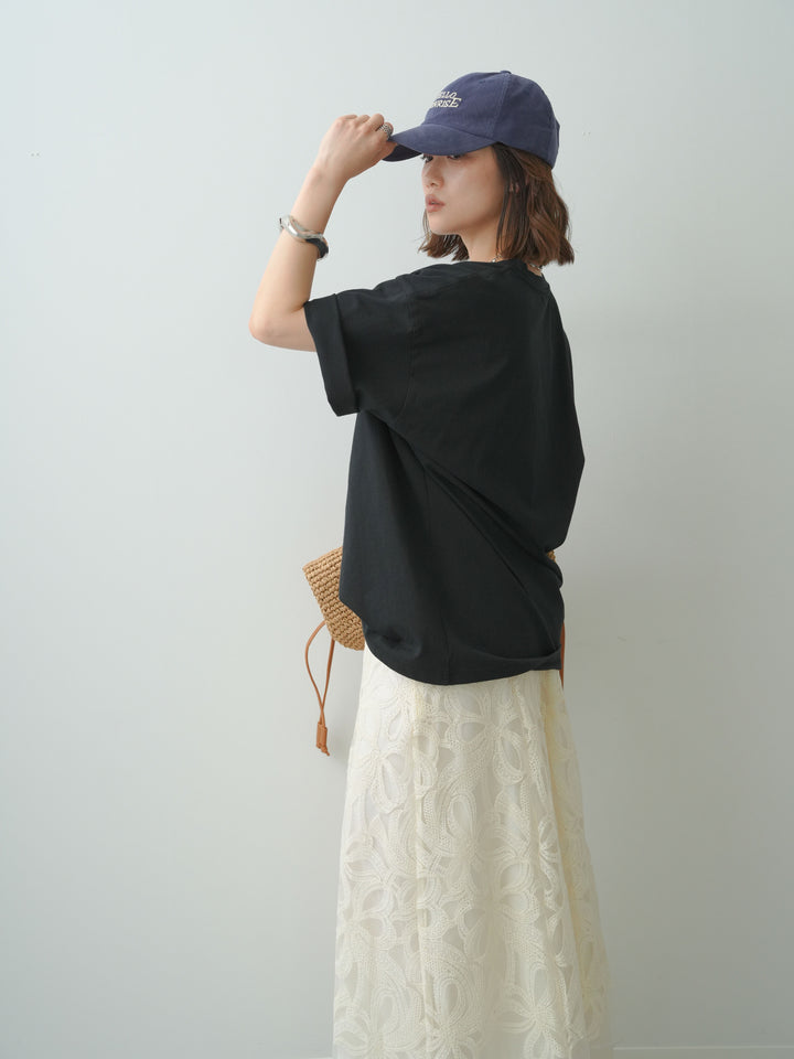 [SET]スリードッグフォトボックスTEE+フラワーレースレイヤードスカート(2set)