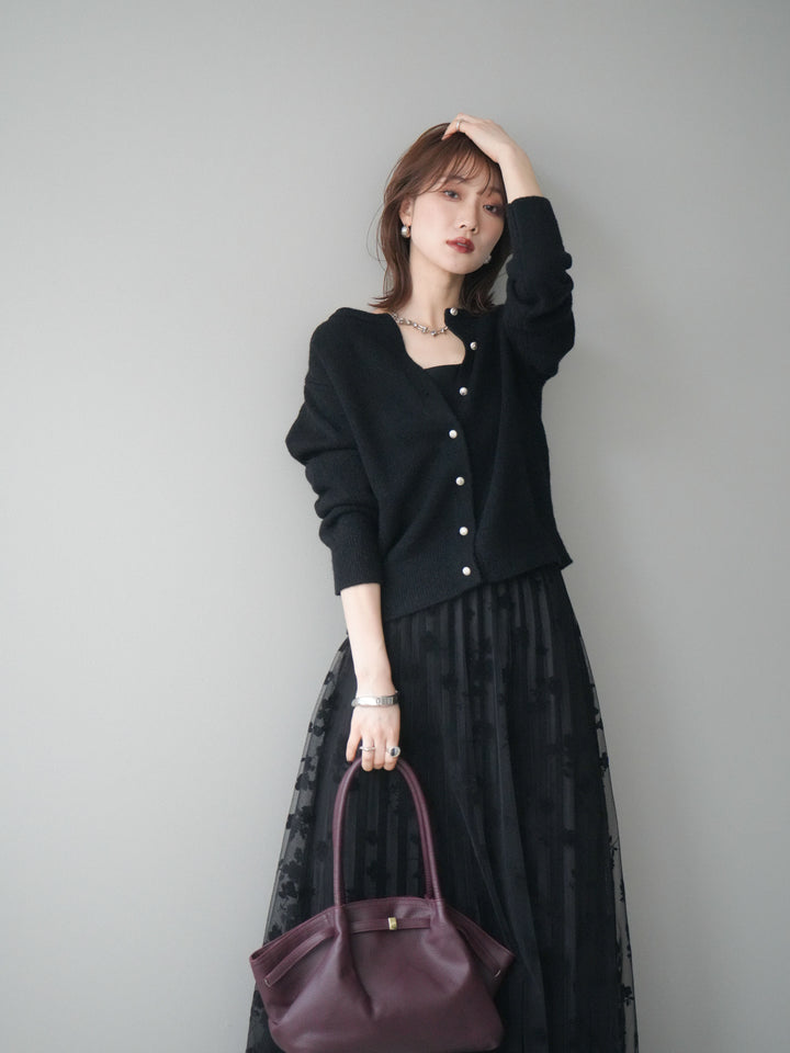 [SET]アンティークボタンニットカーディガン+アンティークボタンニットカーディガン(2set)