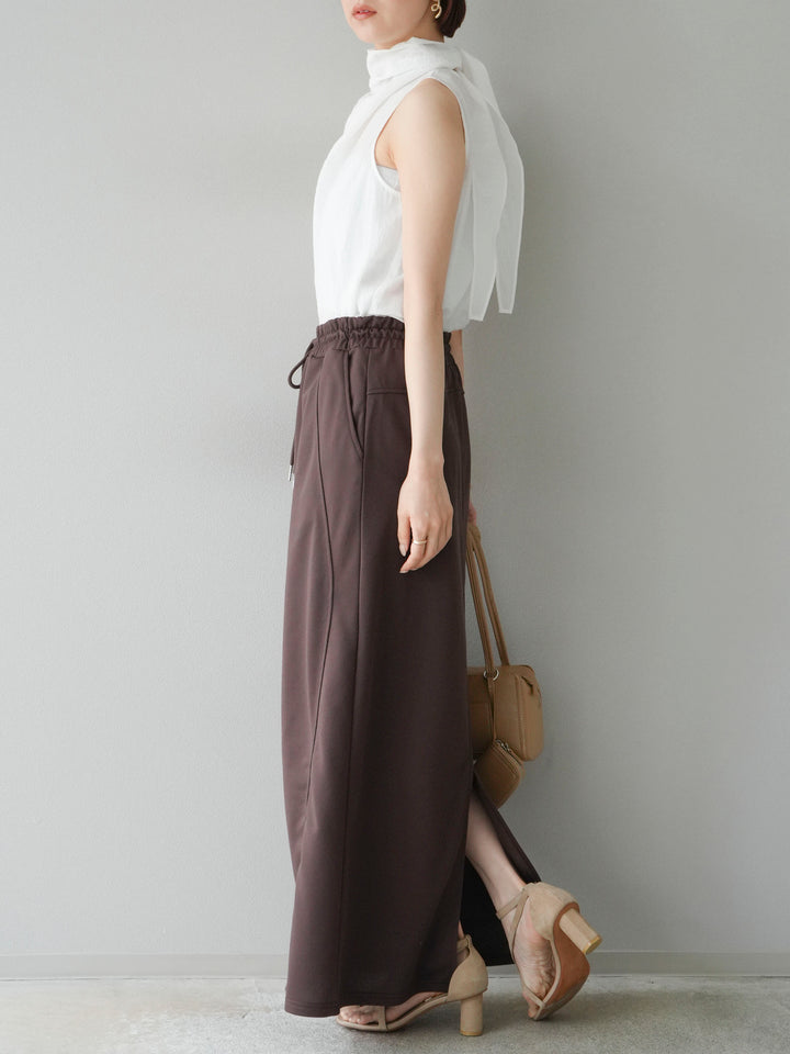 [SET] 後繫帶無袖上衣 + 運動長裙 (2set)