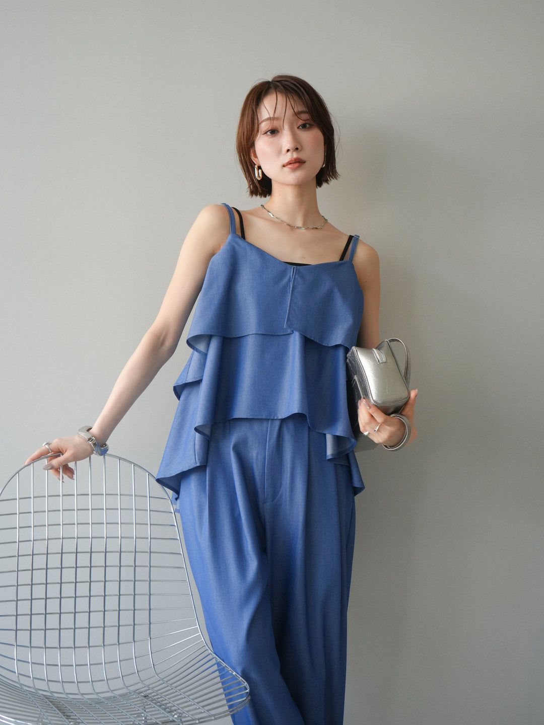 [予約]ティアードキャミソール/black