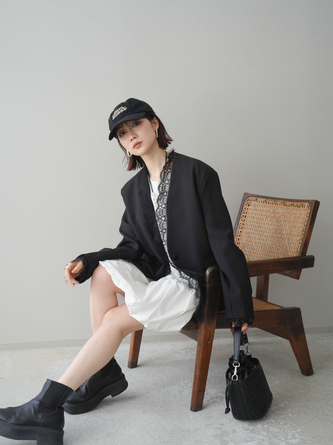 [予約]ノースリバルーンミニワンピース/white