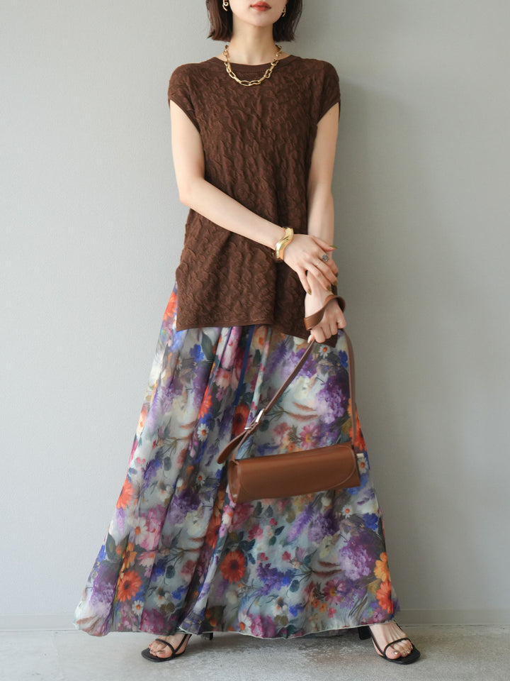 【預購】Pokopoko 無袖針織套頭衫/棕色