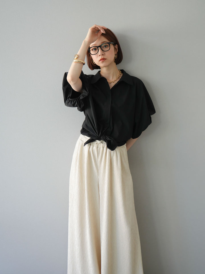 [予約]ICE TOUCHパフスリーブシャツ/ブラック