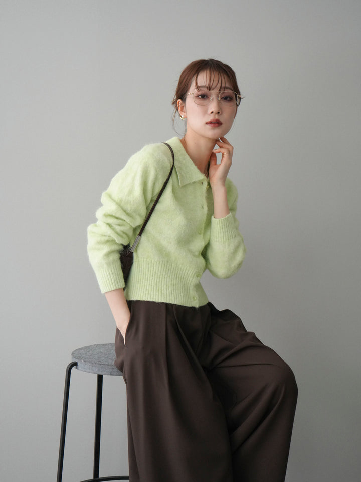 [SET]モヘア衿付きボタンプルオーバー+選べるアクセセット(2set)