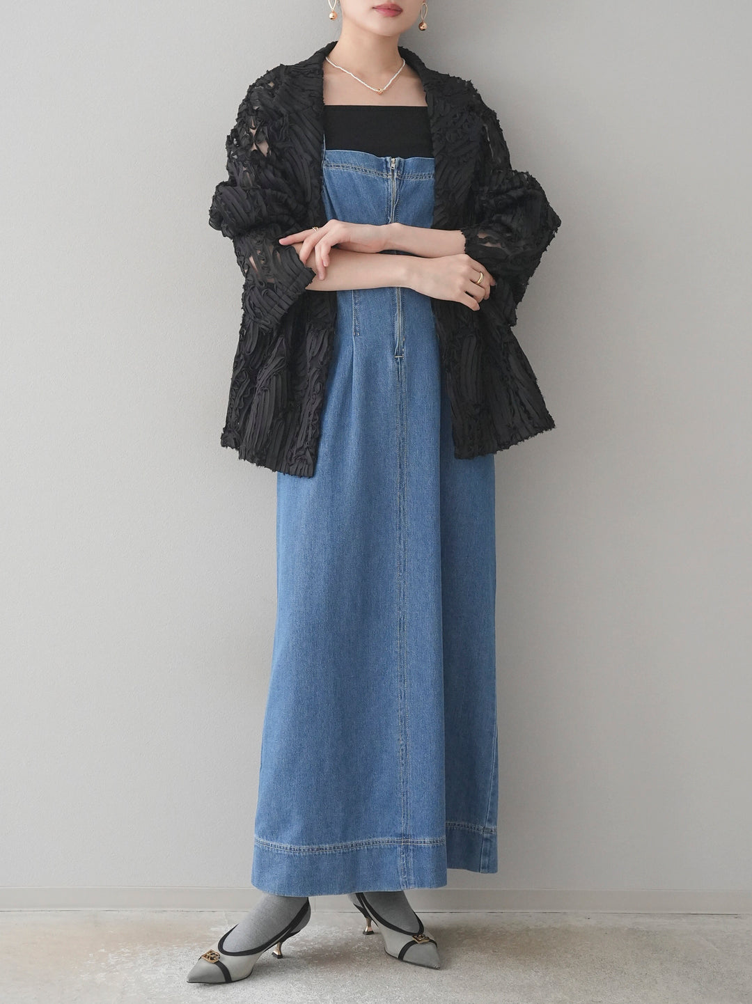 [予約]シアージャガードテーラードジャケット/ブラック