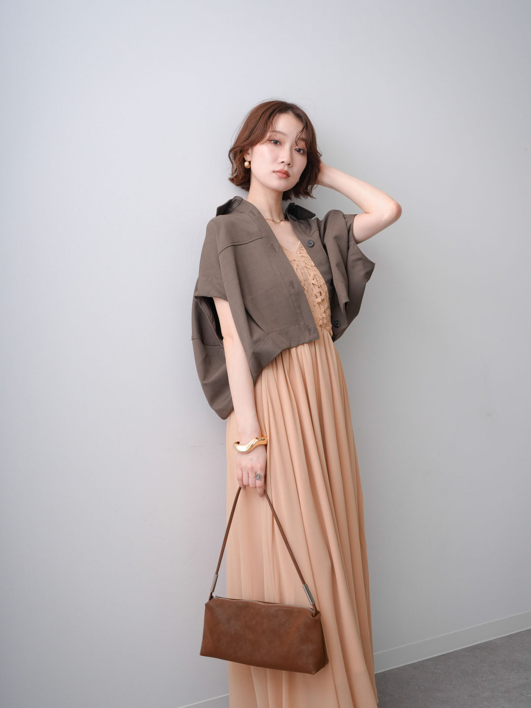 [SET]クロシェシフォンキャミワンピース+選べるアクセセット(2set)