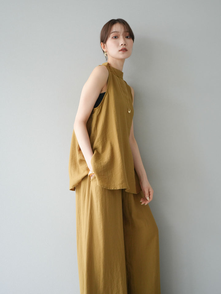 [SET]ホルターネックバックスリットブラウス＆スーパーワイドパンツSET UP(2set)