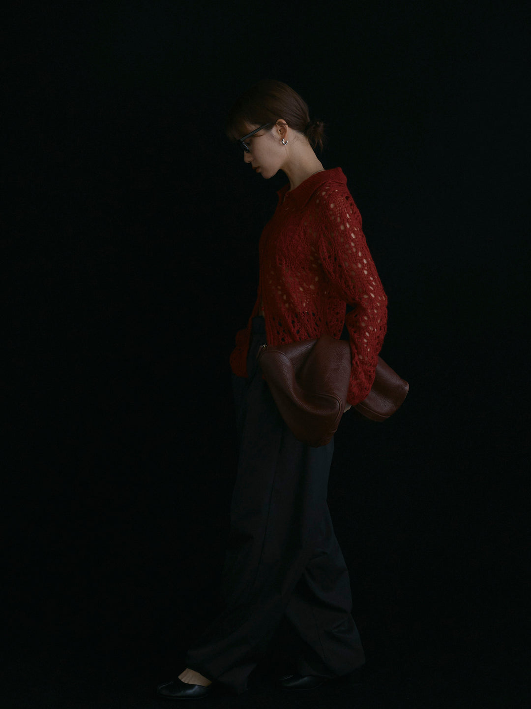 [予約]タフタワイドカーブパンツ/ブラック