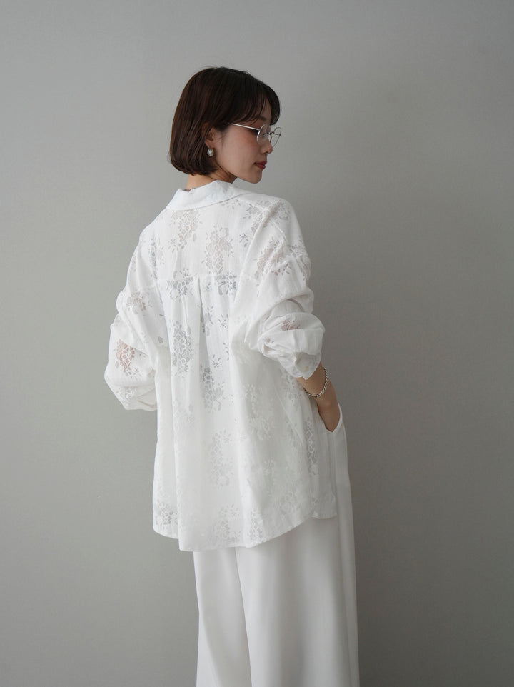 [SET]ジャガードレースオーバーシャツ+選べるアクセセット(2set)