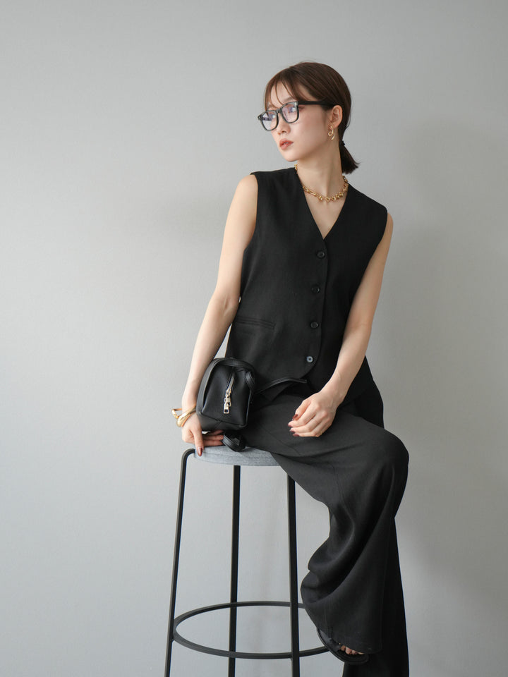 [SET]Vネックジレ＆ワイドパンツSET UP(2set)