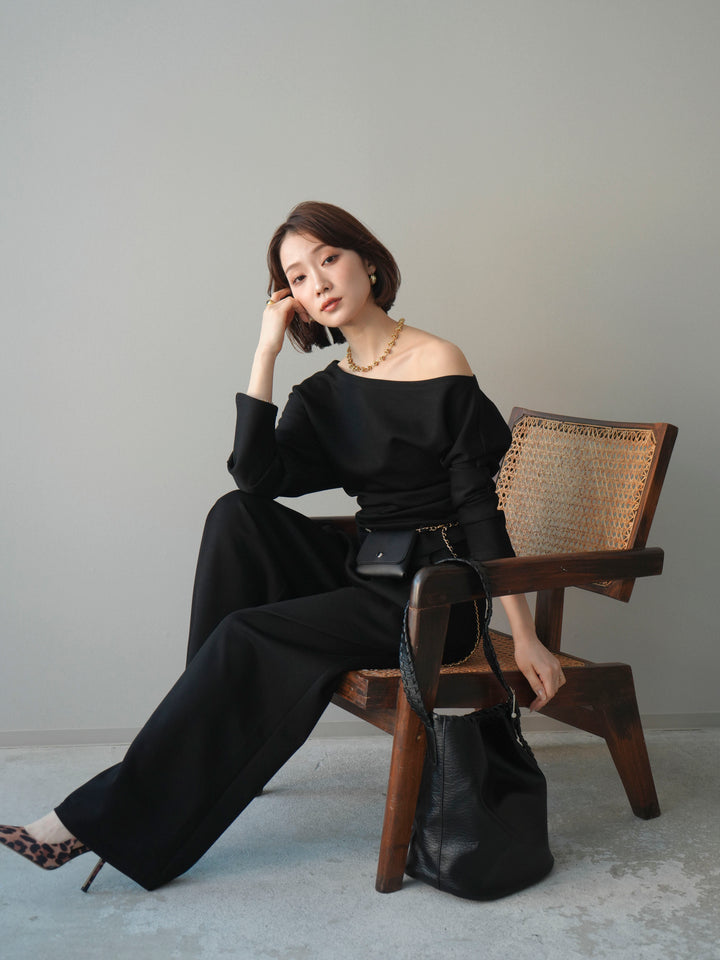 [SET]ライトポンチワンショルタックトップス＆パンツSETUP