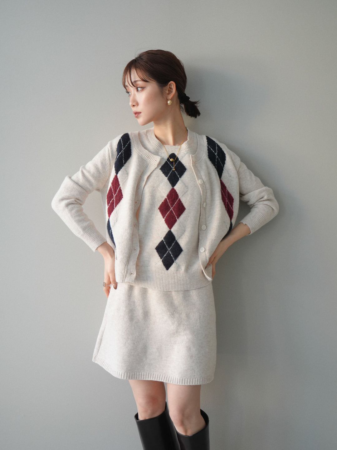 [SET]アーガイル柄3ピースSET UP(2set)