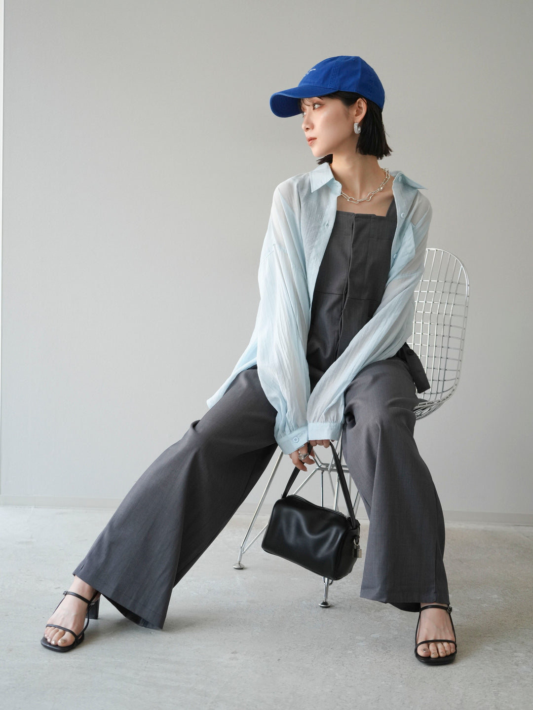 [予約]ドライタッチシアーオーバーシャツ/ブルー