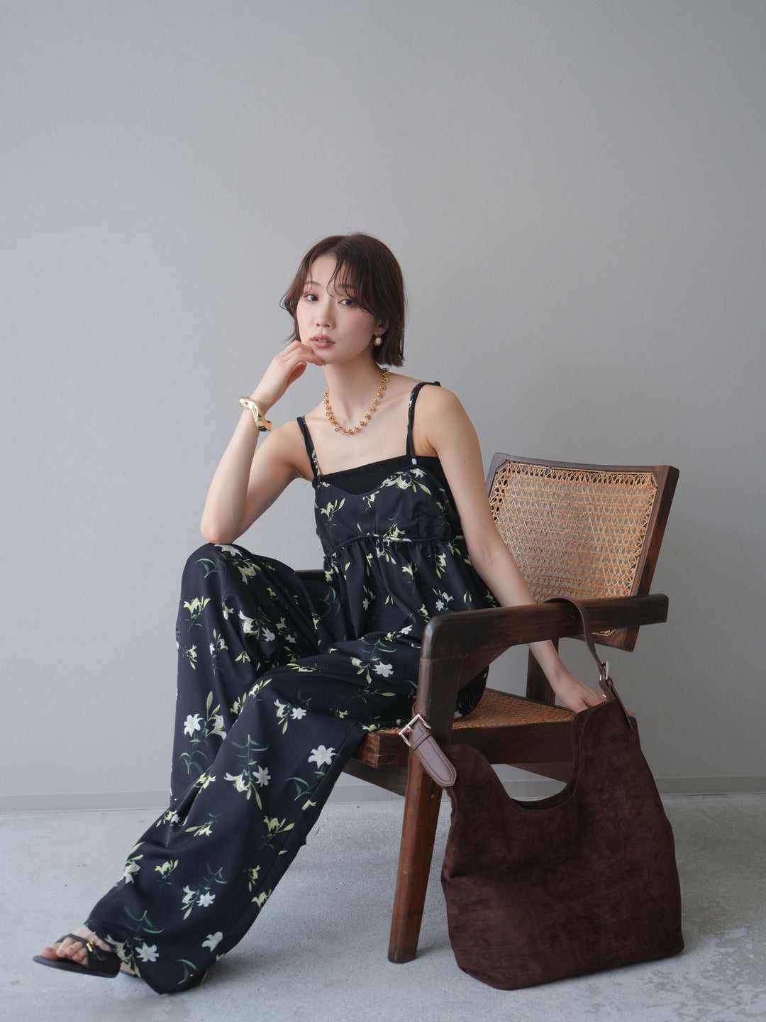 [SET]フラワープリントキャミソール+フラワープリントキャミソール(2set)