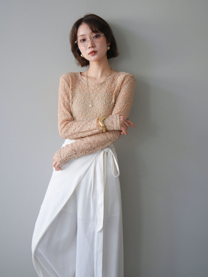 [予約]レースボディスーツ/beige