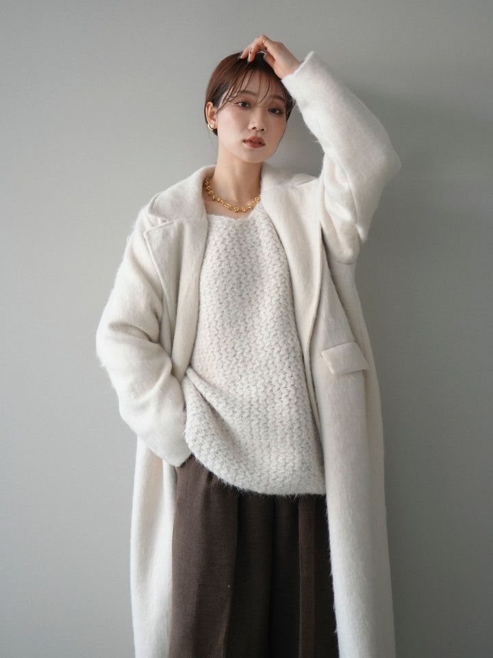 [予約]ソフトシャギーチェスターコート/ivory