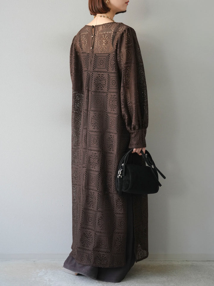 【預購】皮帶環設計寬褲/棕色