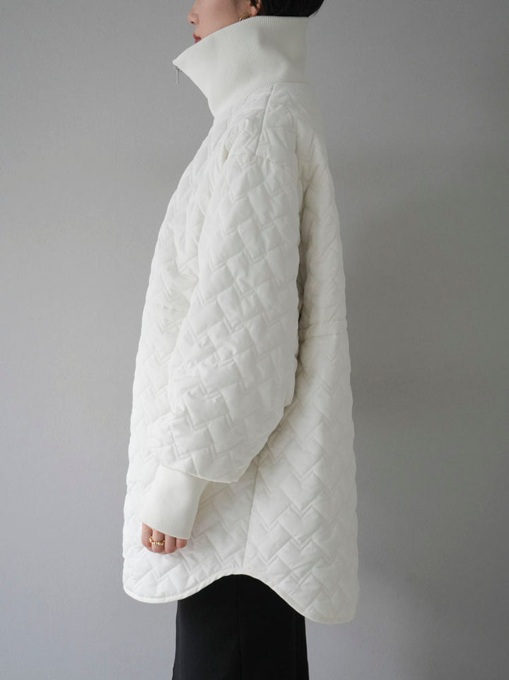 [Pre-order] Geometric quilted drawstring design mid-length blouson/ivory