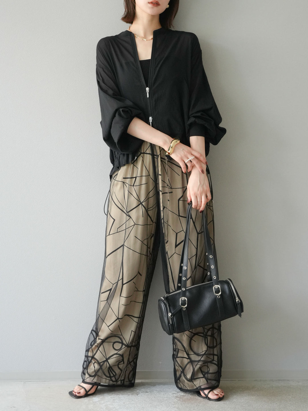 [預訂] Washer Sheer Blouson/黑色