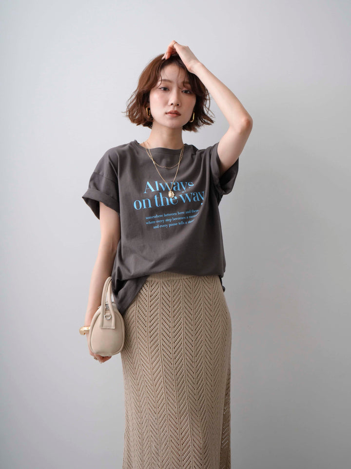 【預購】橡膠印花logo T卹/棕色