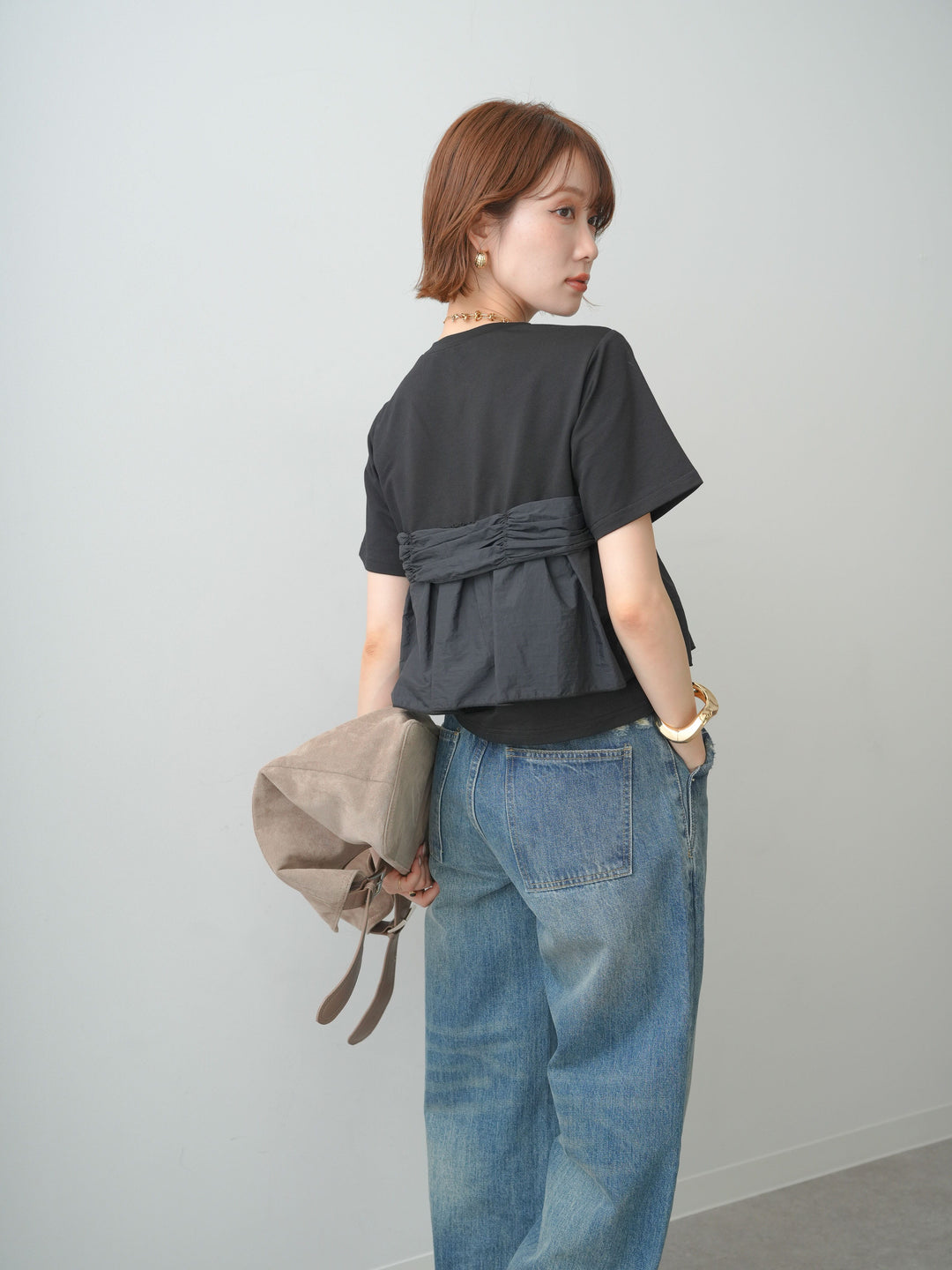 [SET]ナイロンドッキングツイストTEE +選べるアクセセット(2set)
