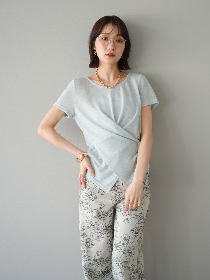 [預購] Cache-Coeur 薄紗針織套頭衫/藍色