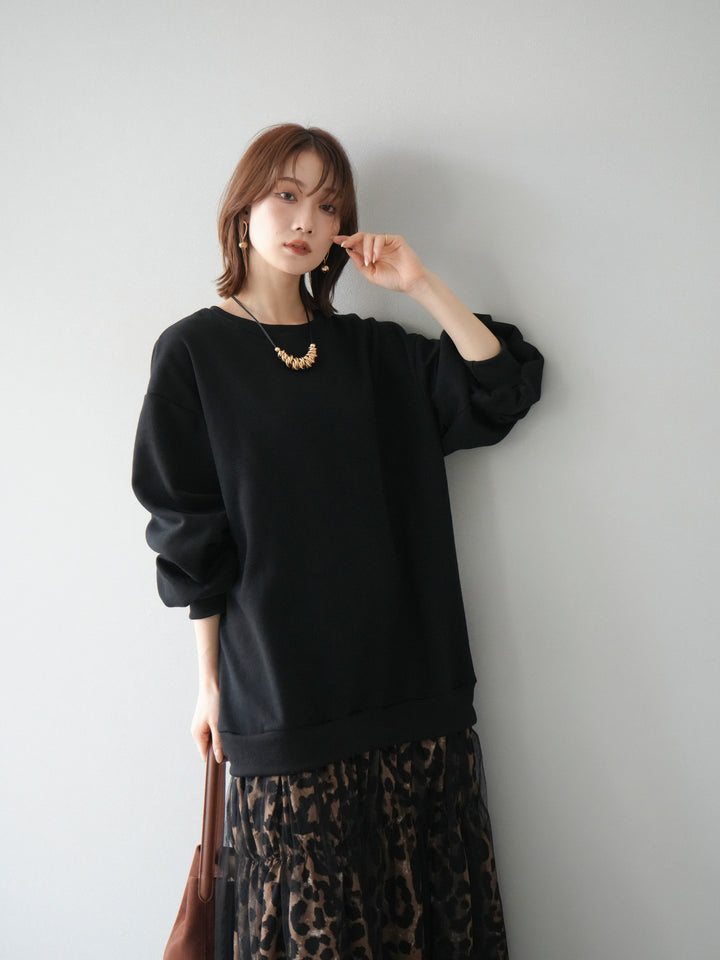 [予約]スウェットドッキングアニマル柄レイヤードワンピース/ブラック