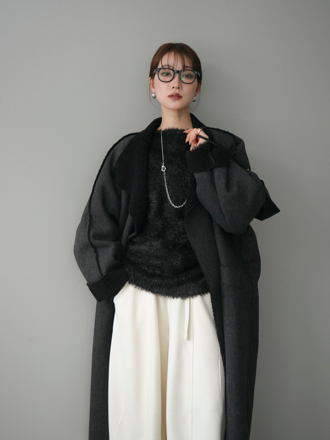 [予約]アウトシーム裏ボアコート/black