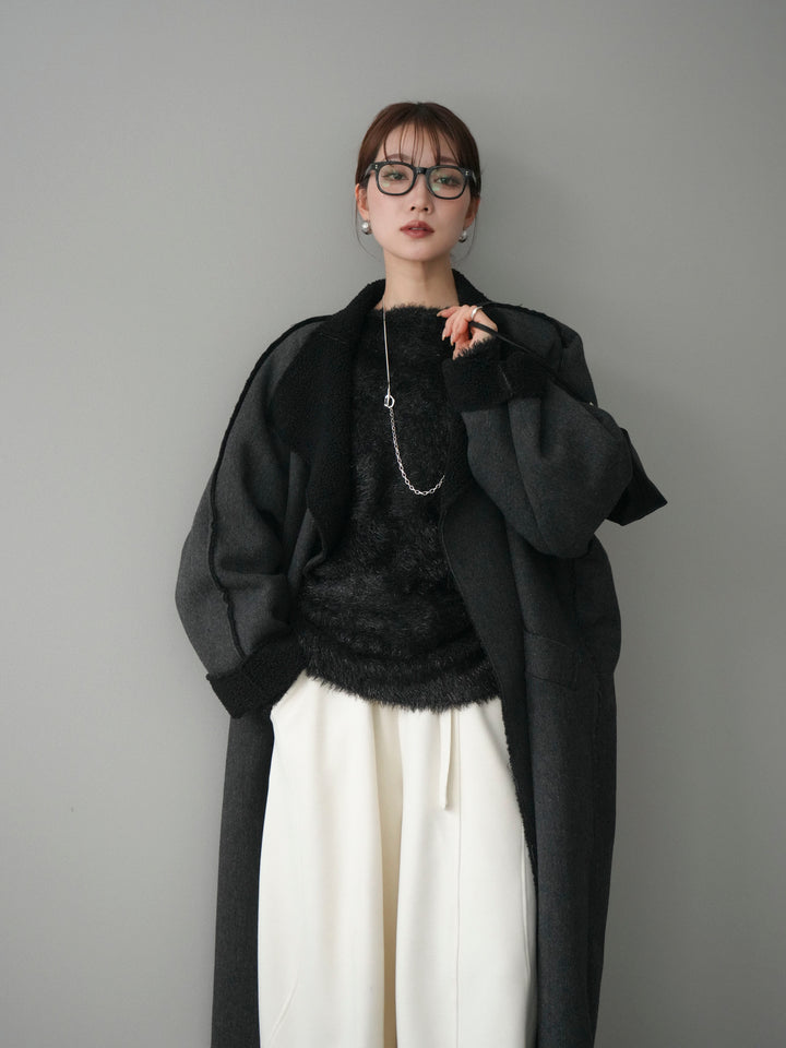 [予約]アウトシーム裏ボアコート/black