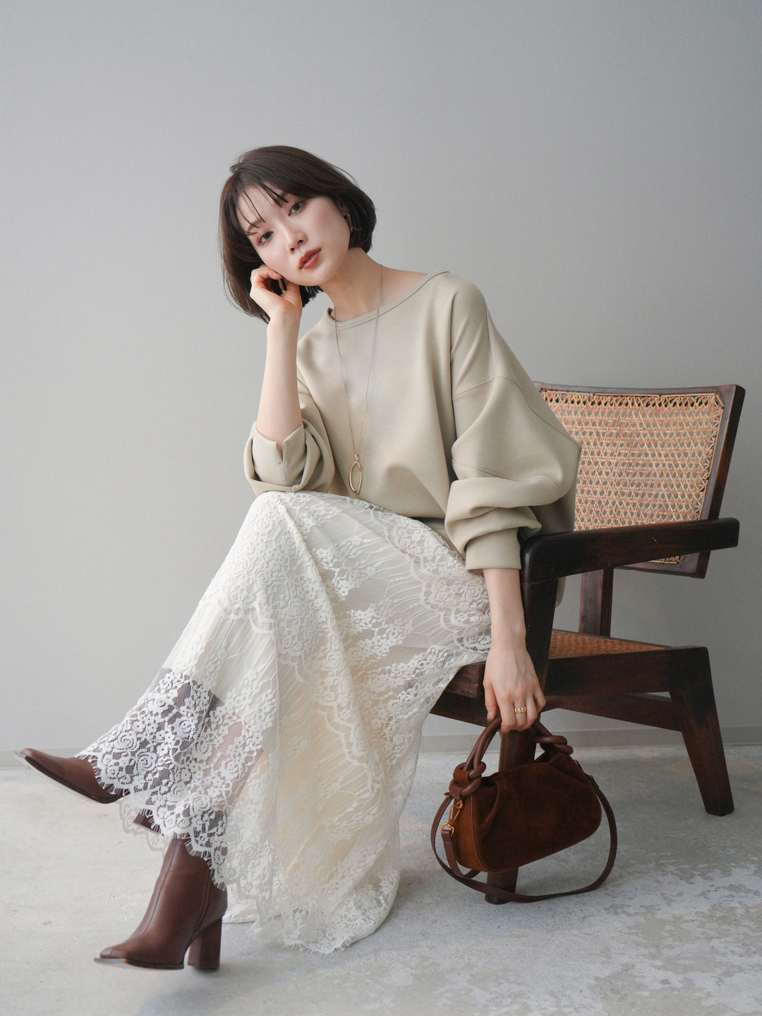 [予約]ライトポンチコクーンプルオーバー/beige