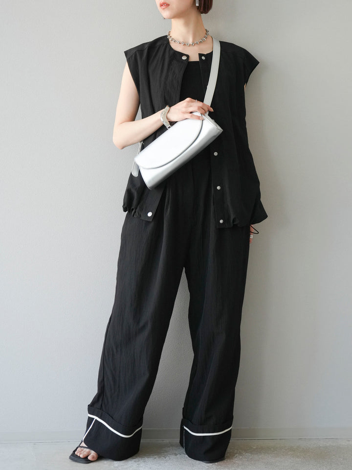 [予約]リネンライクドロストバルーンブルゾン/ブラック