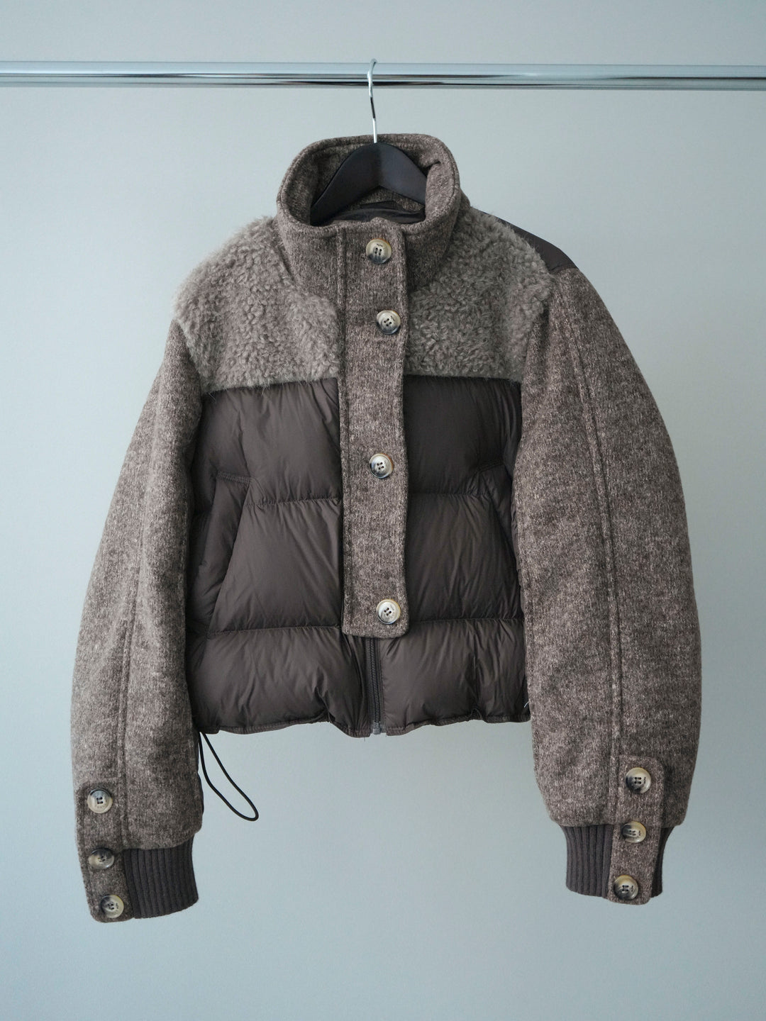 [SET]異素材ダウンジャケット+チュールボリュームスカート(2set)