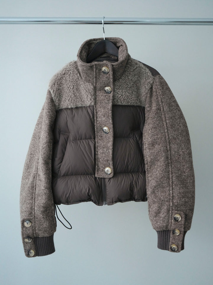 [SET]異素材ダウンジャケット+チュールボリュームスカート(2set)