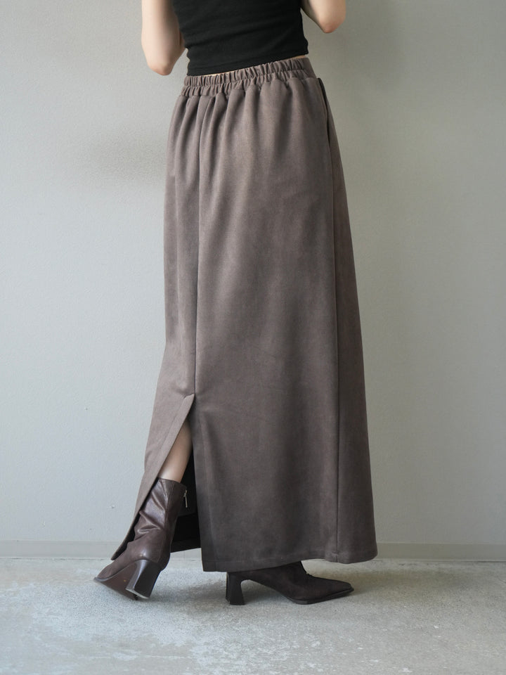 [予約]スエードタイトスカート/チャコール
