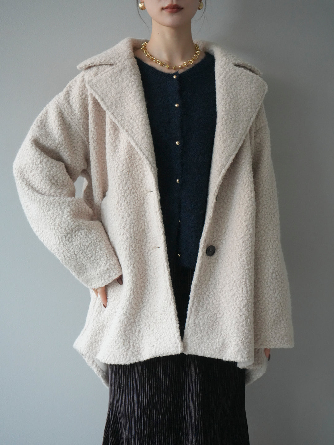 【預購】Boa Midi Cocoon Coat / 象牙色
