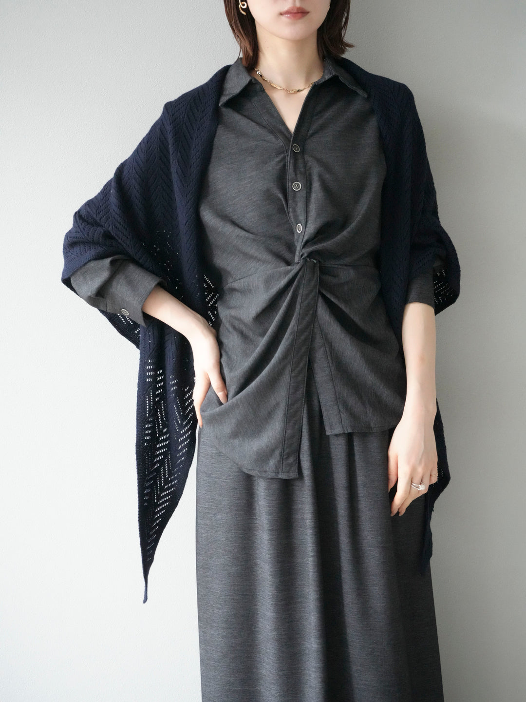 [SET]ツイストデザインシャツ＆スカートSET UP
