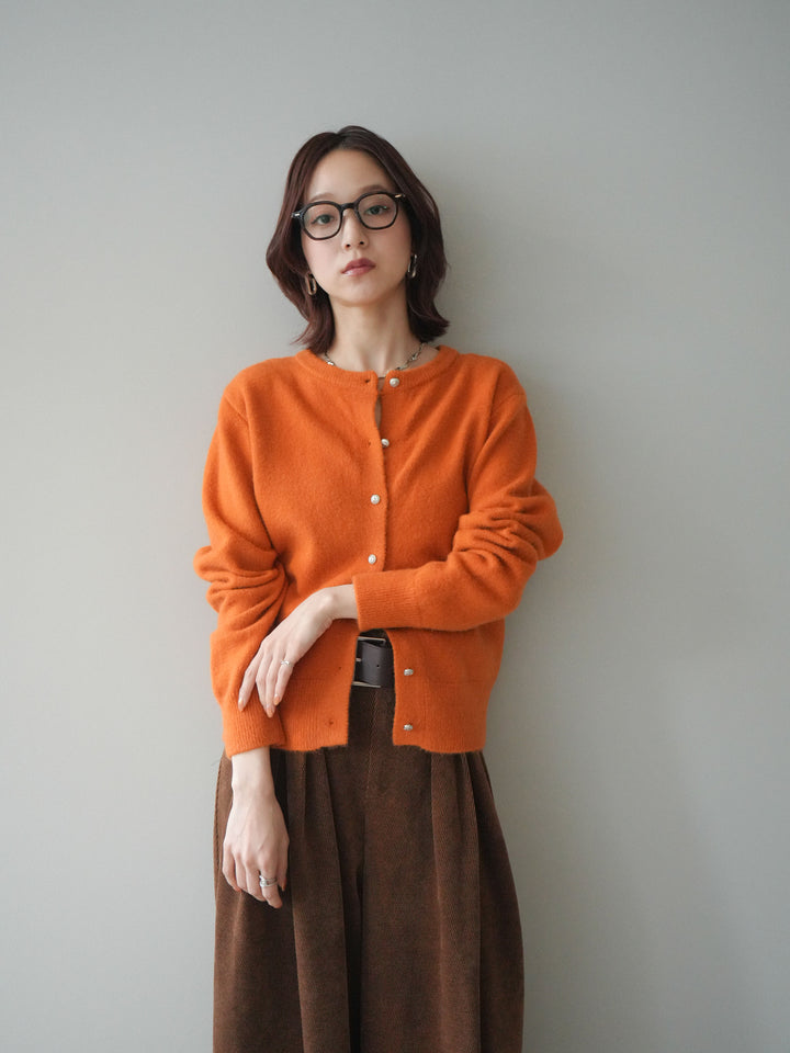 [SET]アンティークボタンニットカーディガン+ベルトデザインループコールテンワイドパンツ(ベルト付き)(2set)