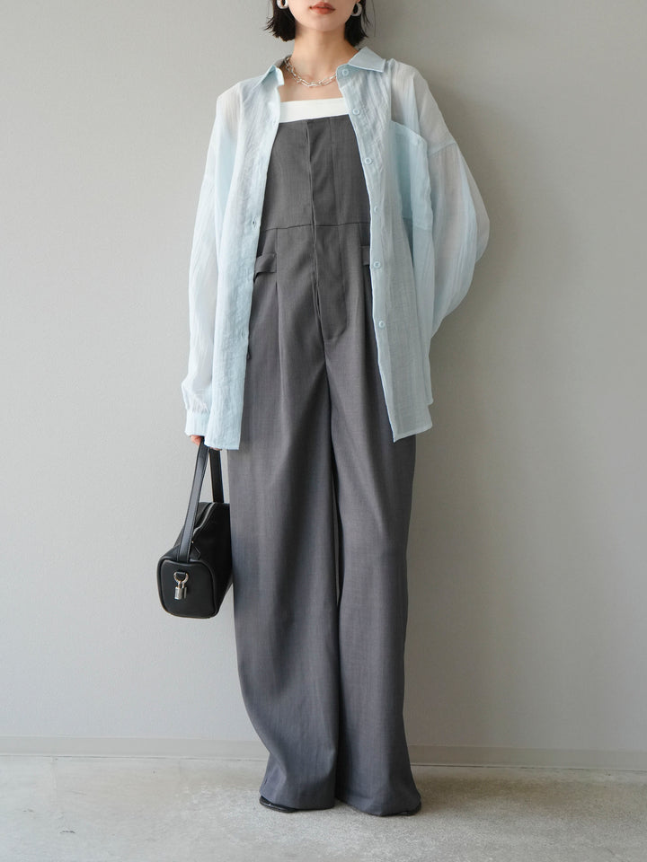 [予約]ドライタッチシアーオーバーシャツ/ブルー