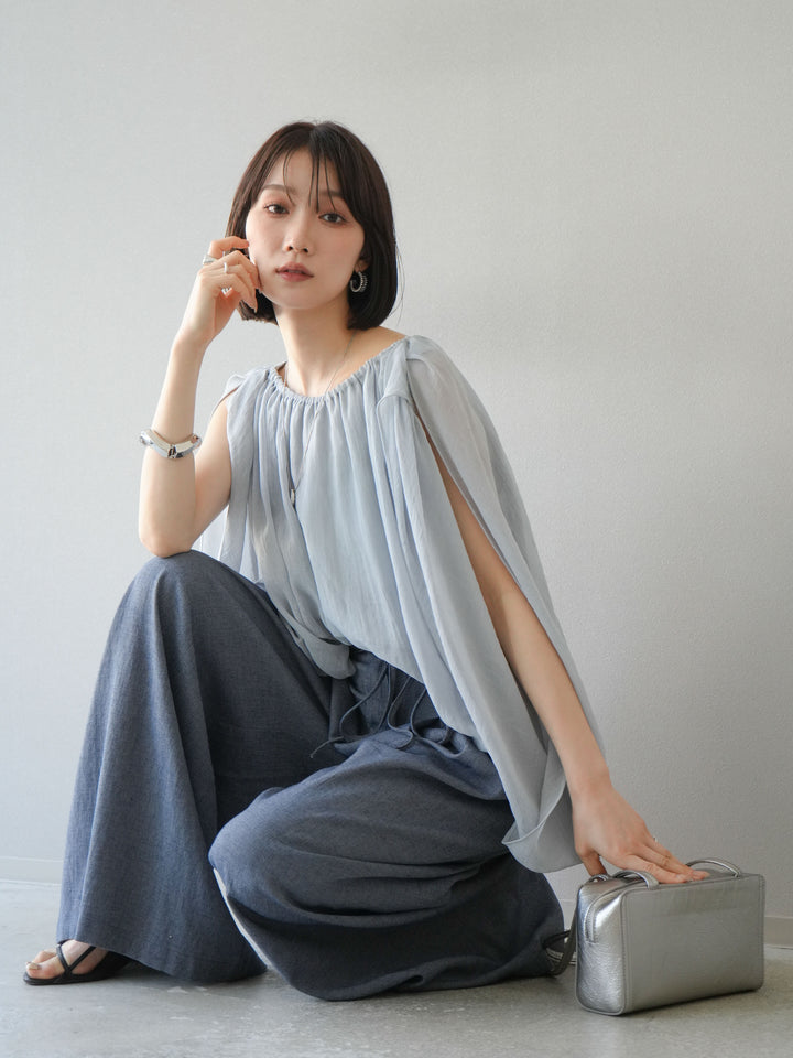 [予約]ラメシアーバルーントップス/ブルー