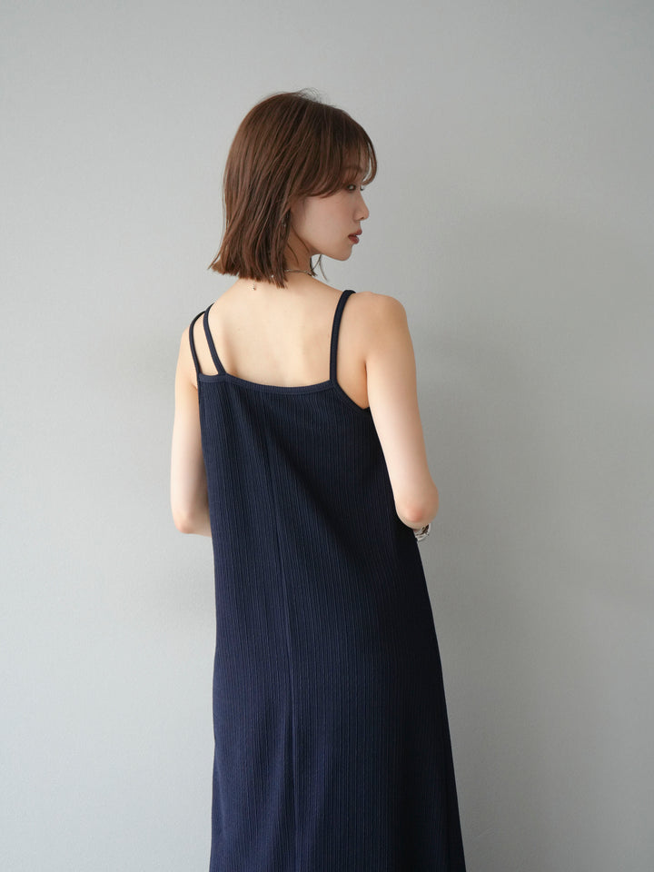 [予約]バイカラーレイヤードキャミワンピース/ネイビー